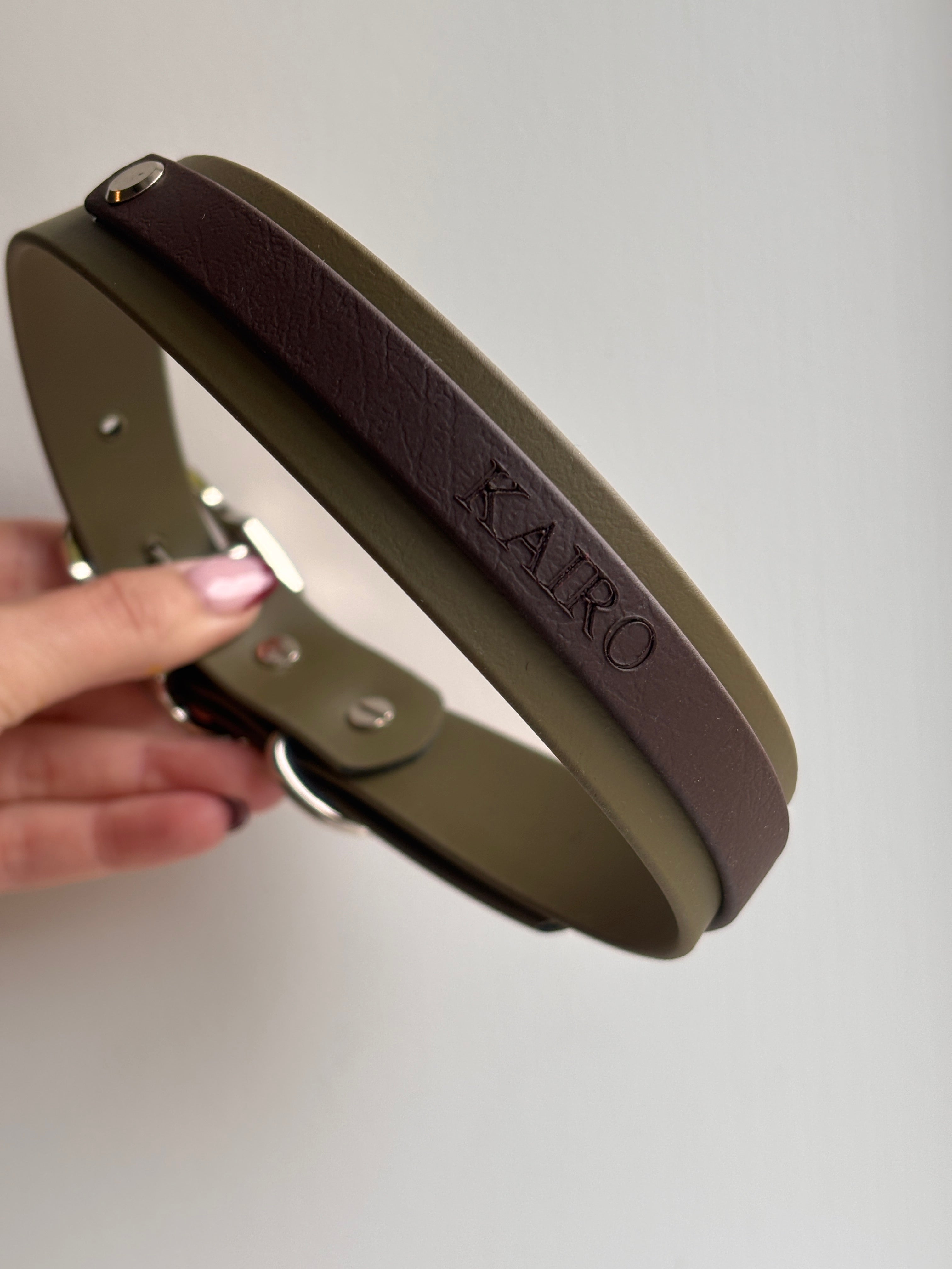 Dual Tone Waterproof Dog Collar | Personalised Dog Name Two Tone Colour