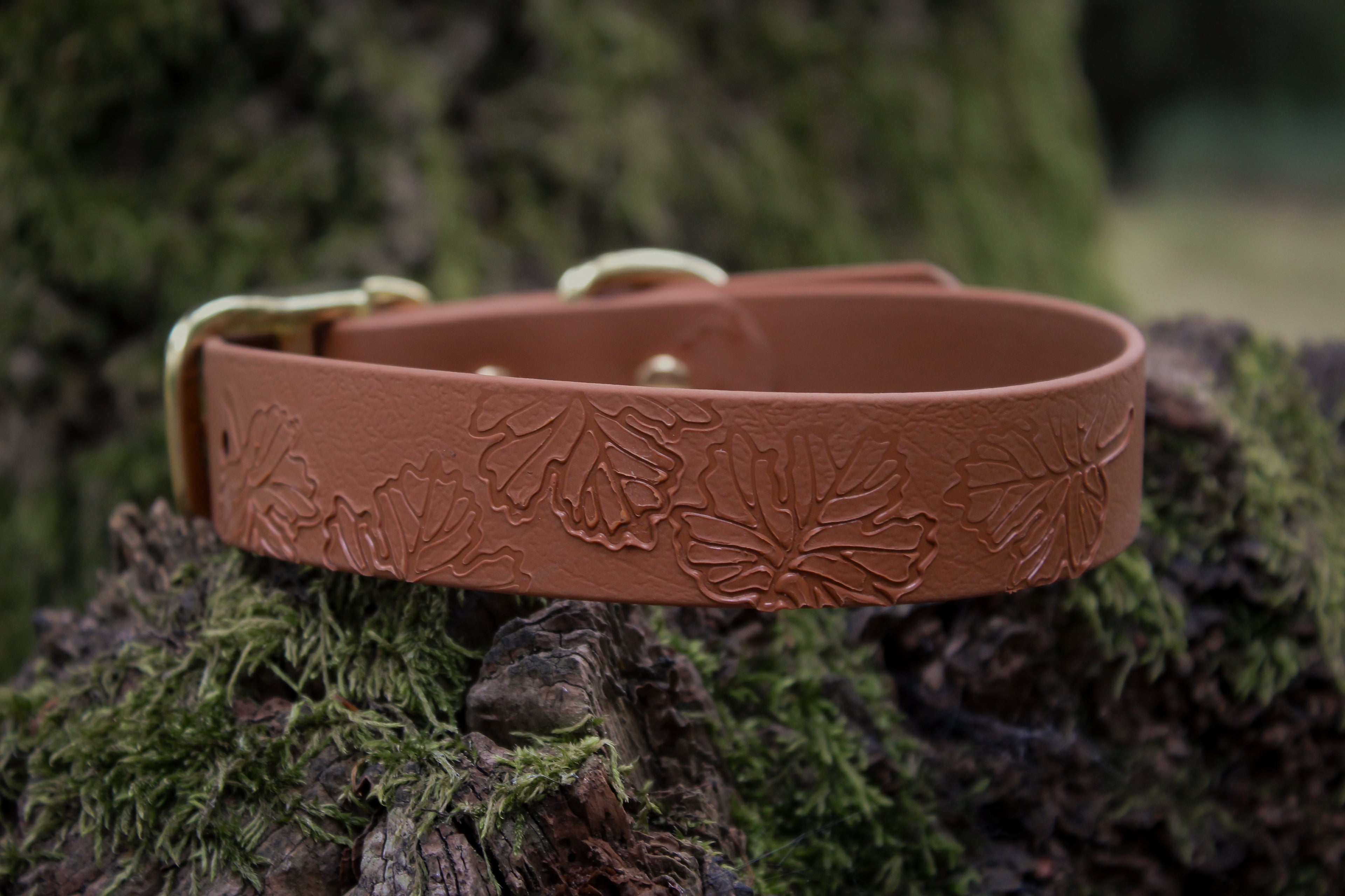Autumn Embossed Waterproof Dog Collar Hound and Out