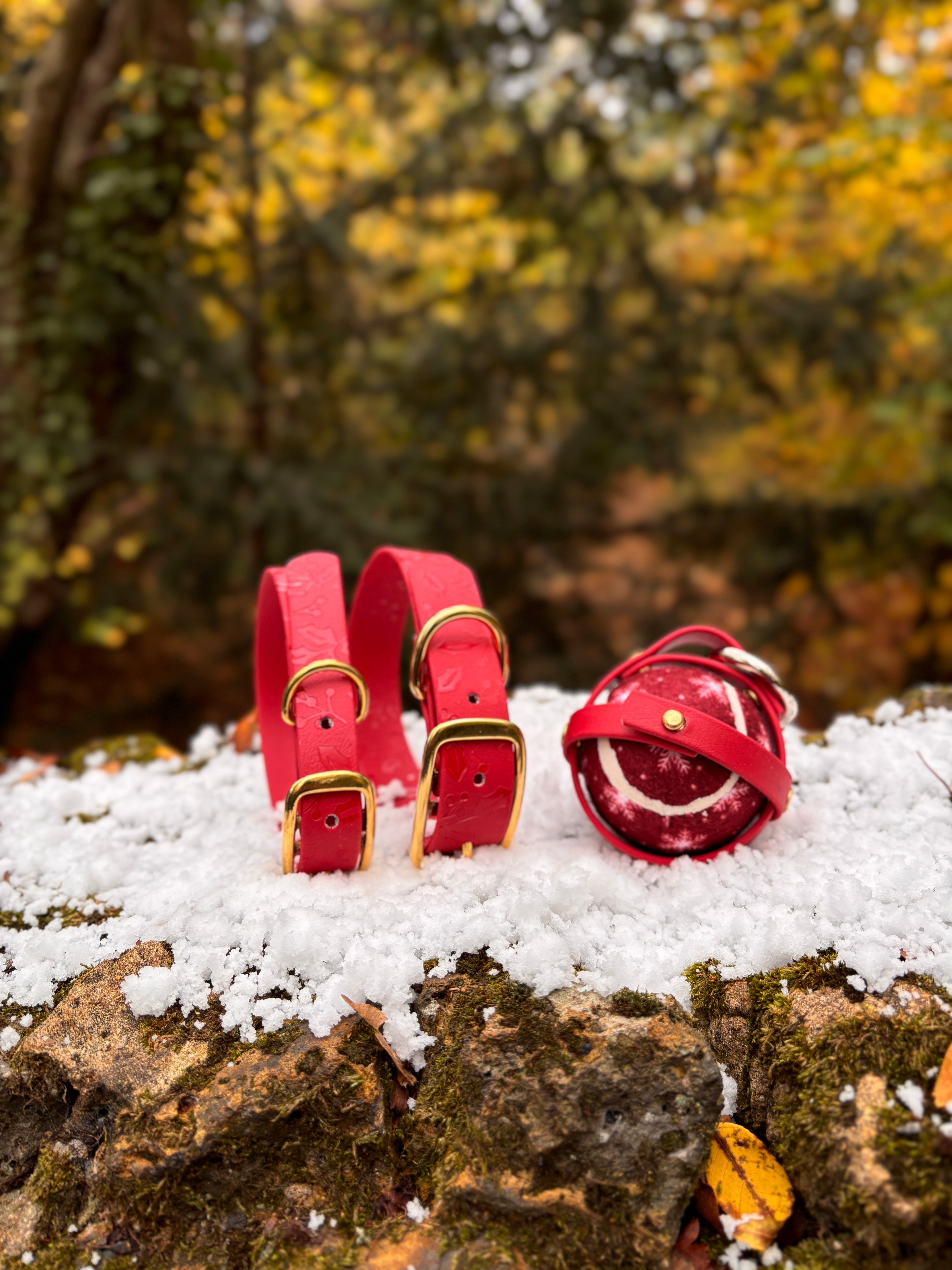 Winter BallEase - Christmas Waterproof Dog Ball Holder®️ | Hands free ball carrier