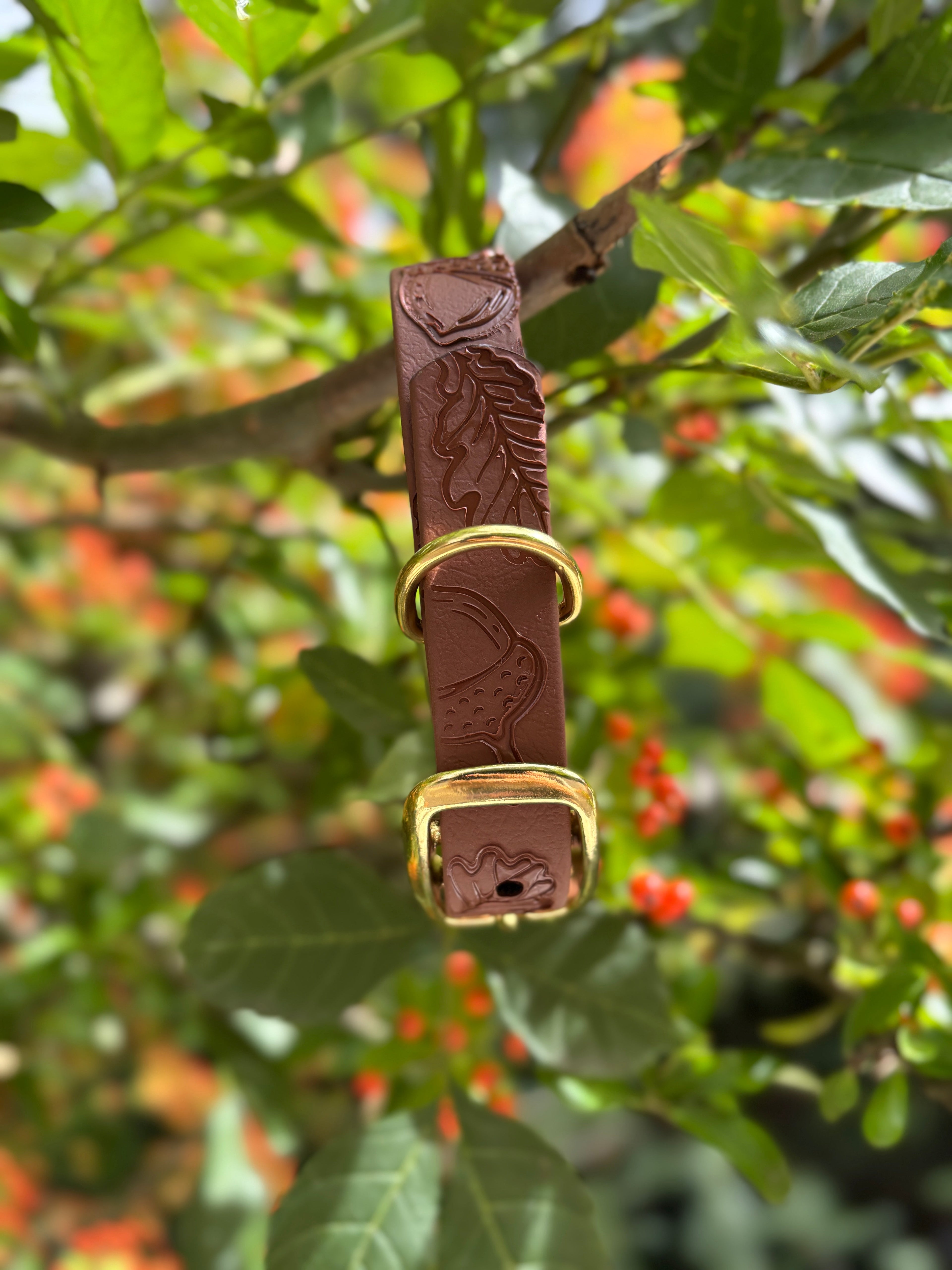 Autumn Embossed Waterproof Dog Collar Hound and Out