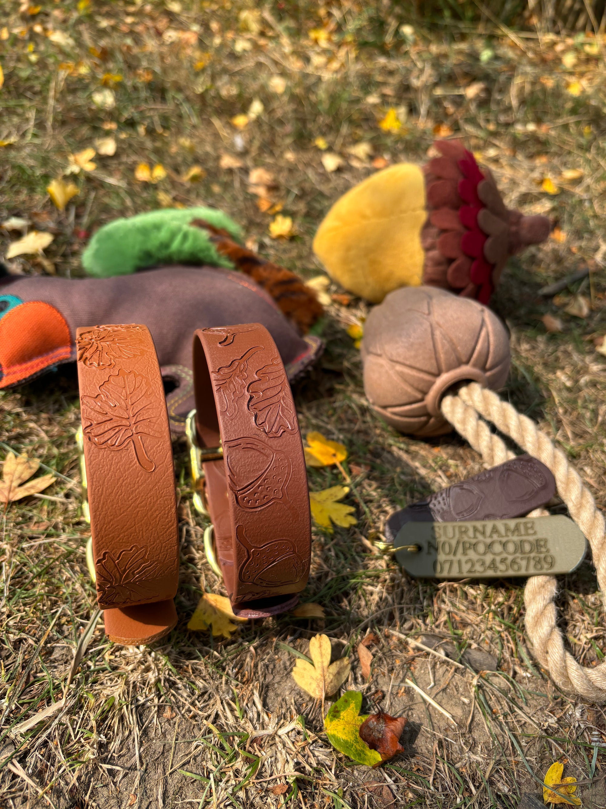 Autumn Embossed Waterproof Dog Collar