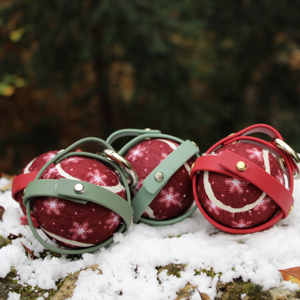 Winter BallEase - Christmas Waterproof Dog Ball Holder®️ | Hands free ball carrier