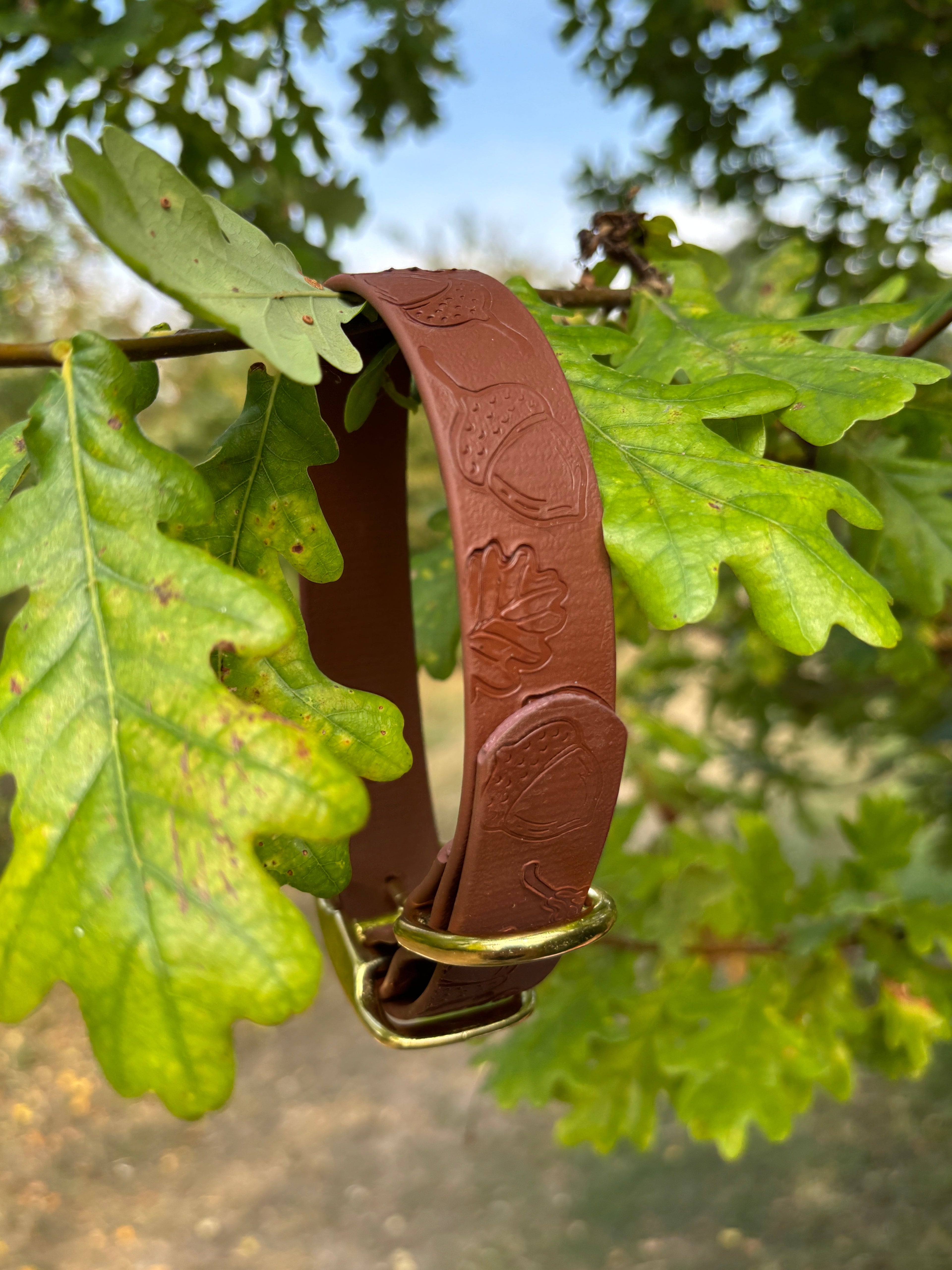 Autumn Embossed Waterproof Dog Collar Hound and Out