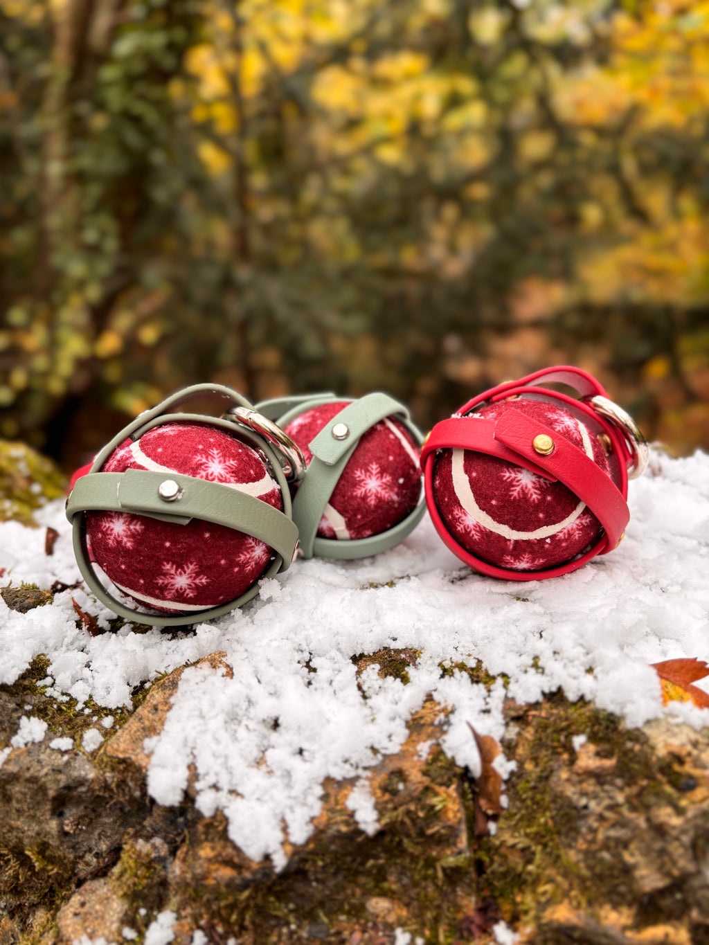 Winter BallEase - Christmas Waterproof Dog Ball Holder®️ | Hands free ball carrier