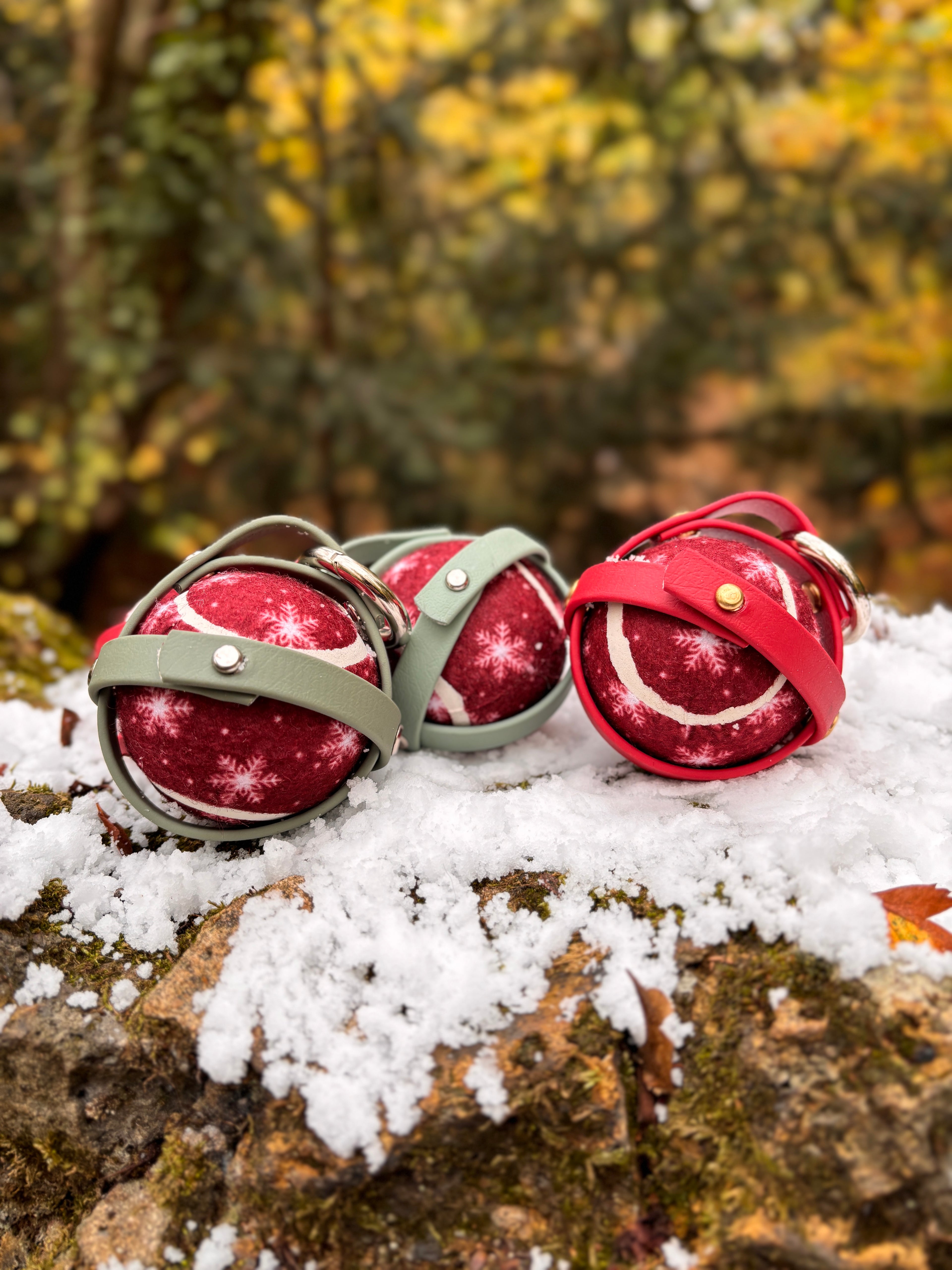 Winter BallEase - Christmas Waterproof Dog Ball Holder®️ | Hands free ball carrier