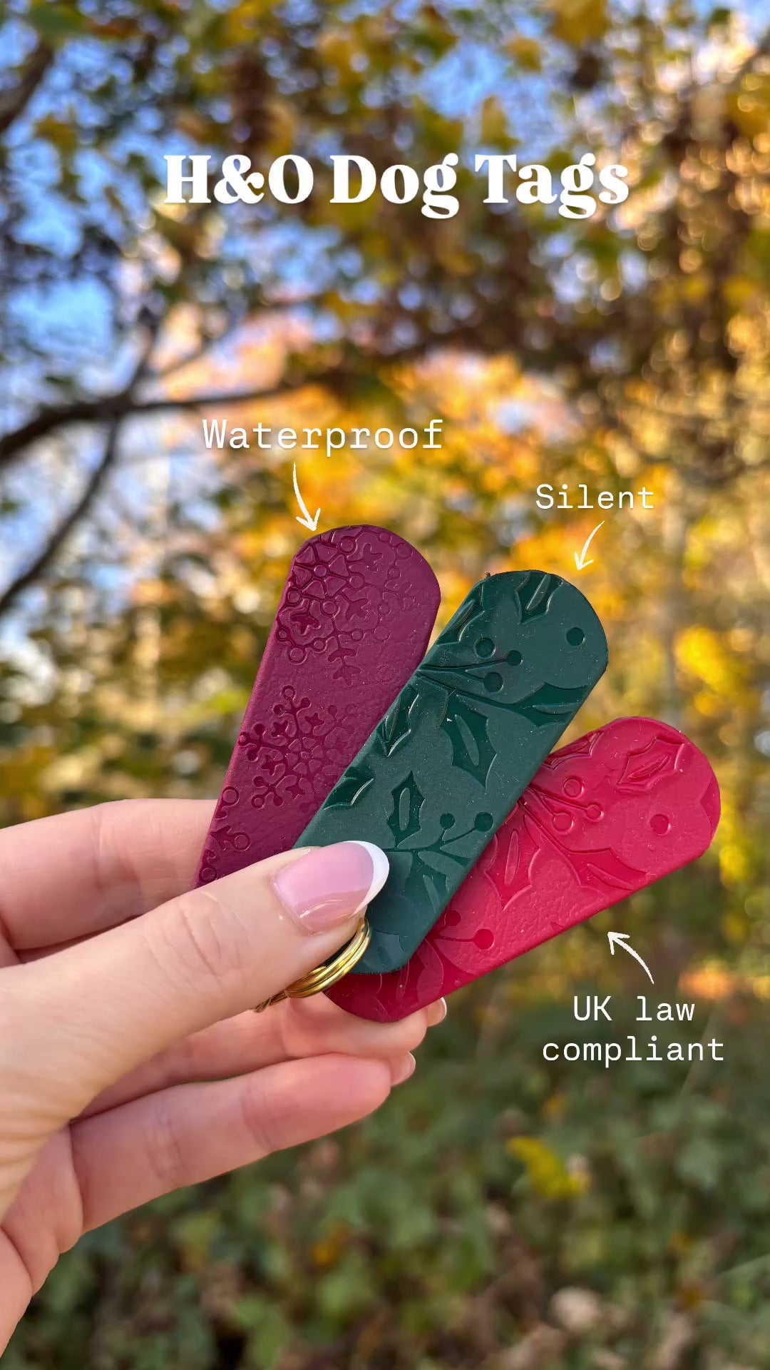 Winter Waterproof Embossed Personalised Dog Tag